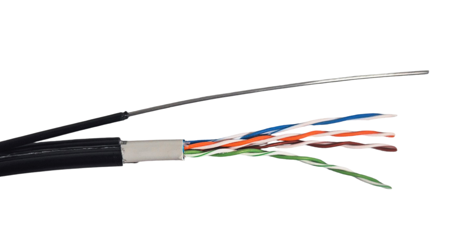 Кабель GEAR UTP 305м, cat.5e, CU, 4*2*0,51, PVC+PE, зовнішній, сталевий дріт (GEC-UTPCUOUTSC051305)